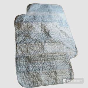 Beatrice Home Blue and White Print Quilted Pillow Shams 20X38
